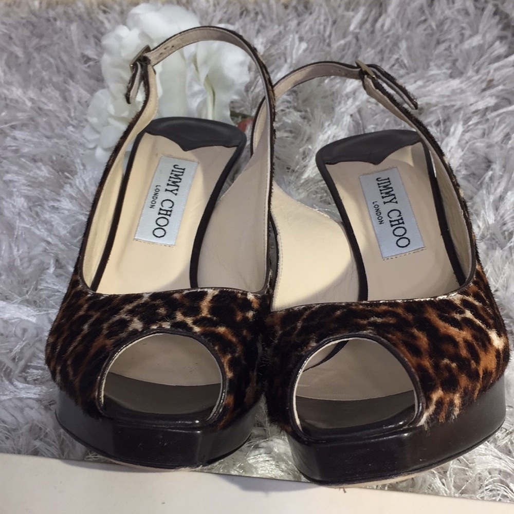 EUC Jimmy Choo Leopard print Calf Hair Heels, 9.5 - Picture 8 of 17